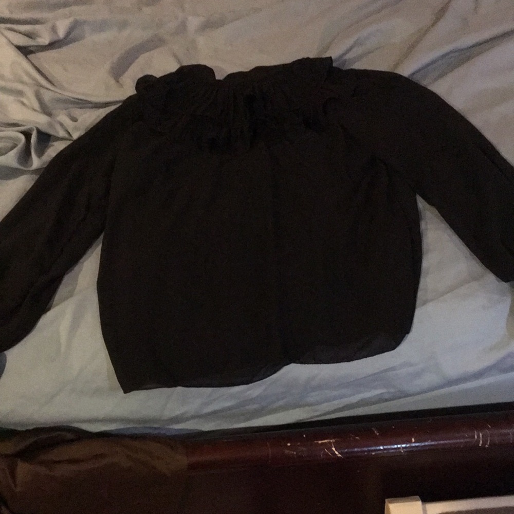 Black long sleeves dressy blouse